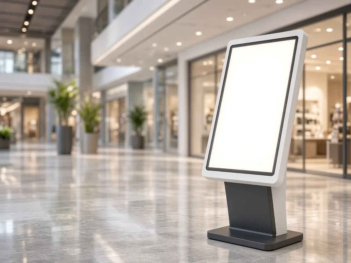 Self-service directory kiosk in a shopping centre